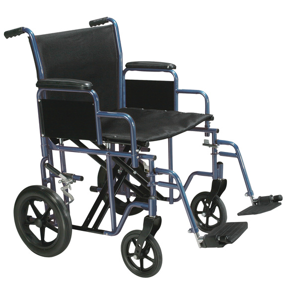 Drive Medical Bariatric Heavy Duty Transport Wheelchair - 20" Seat, Blue btr20-b